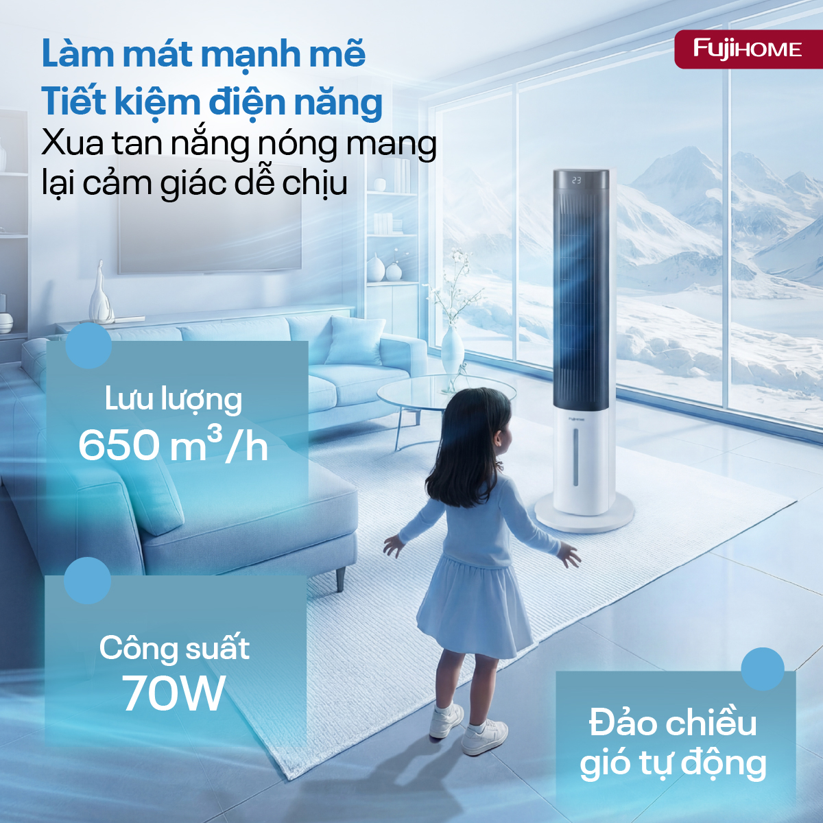 Quạt tháp làm mát bằng hơi nước Fujihome AC-1001C
