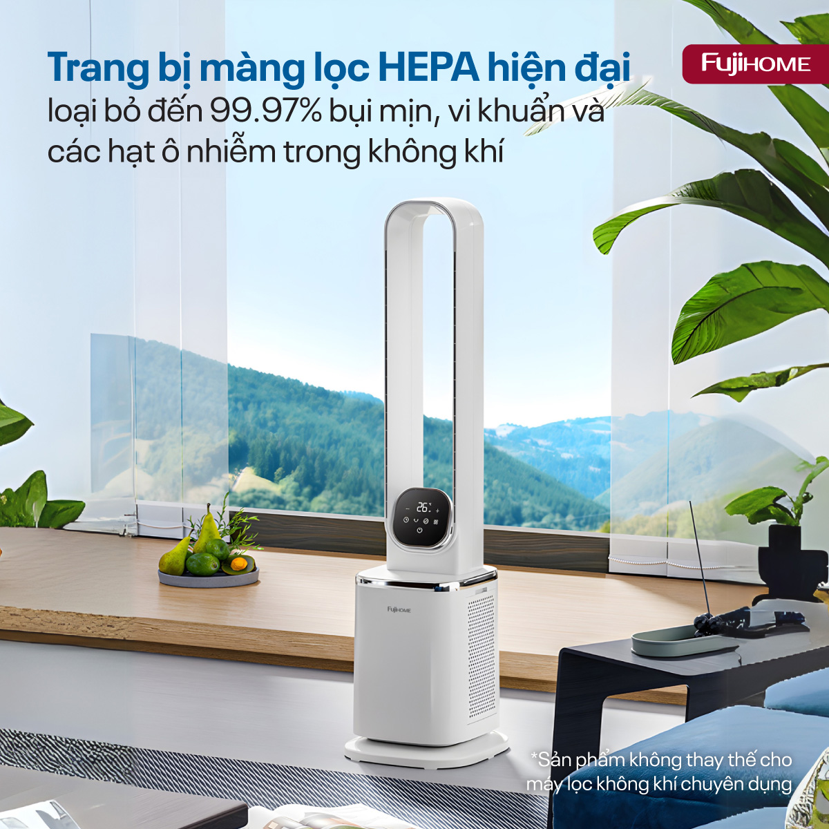 Quạt không cánh lọc không khí HEPA và Ion Fujihome BF-05R-HEPA