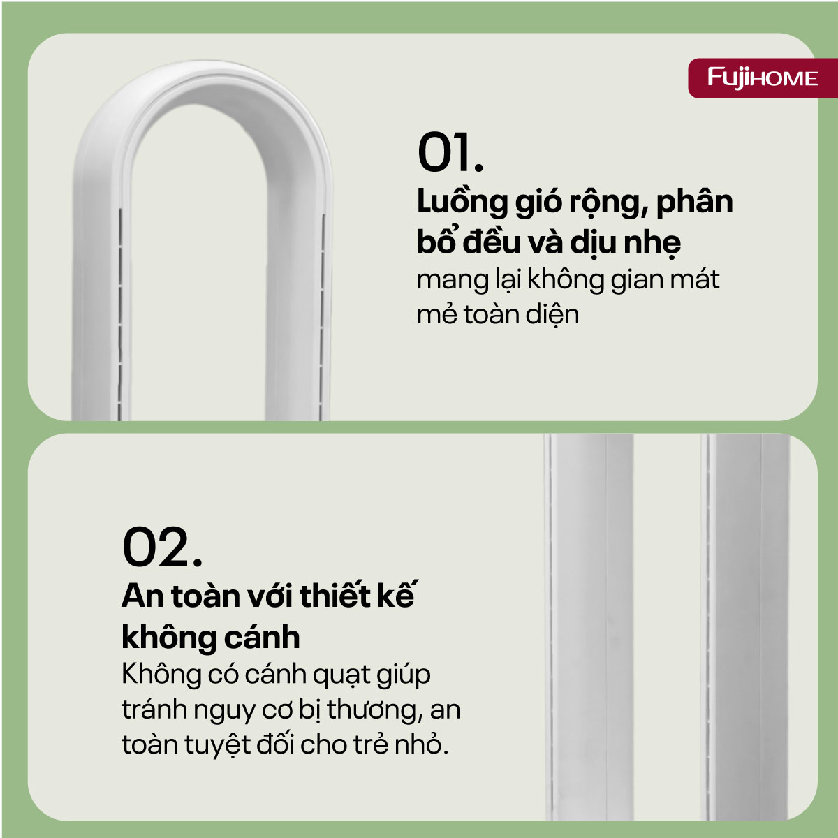 Quạt không cánh lọc không khí khử khuẩn Anion+ UV, kết nối WIFI Fujihome BF065