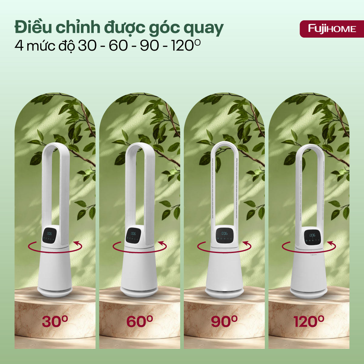 Quạt không cánh lọc không khí khử khuẩn Anion+ UV, kết nối WIFI Fujihome BF065