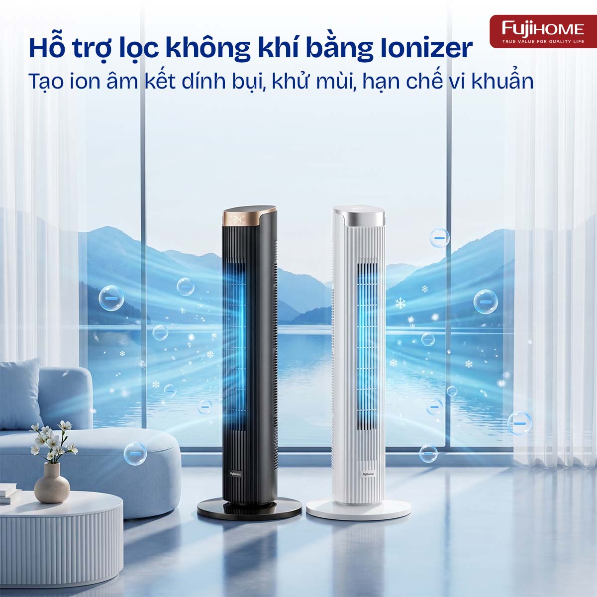 Quạt tháp thông minh lọc không khí Fujihome SmartWind TF-21L-DC Inverter