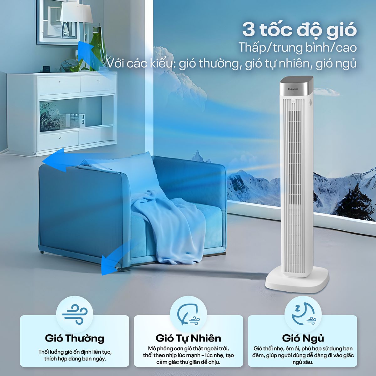 Quạt tháp cao cấp Fujihome TF-51E