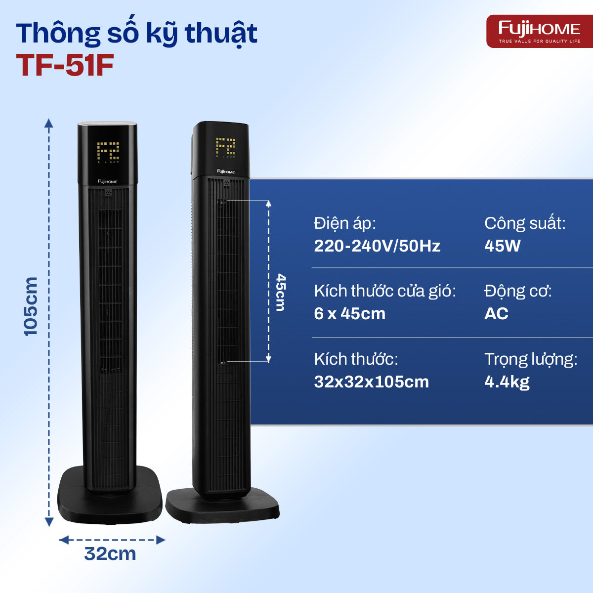 Quạt tháp FujiHome TF-51F