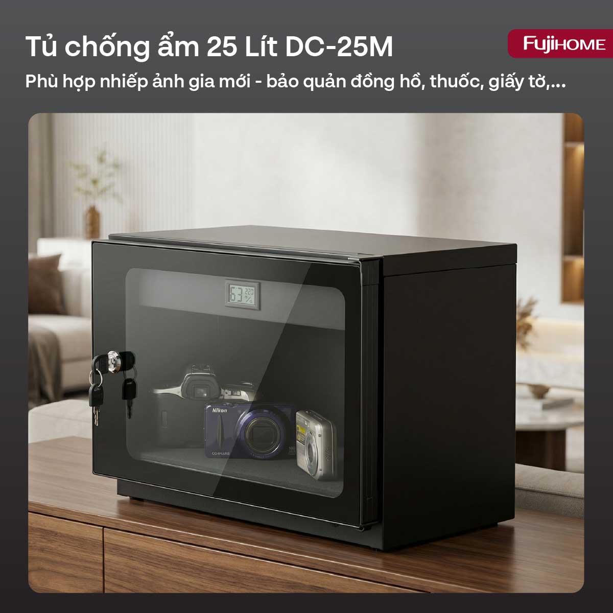 Tủ chống ẩm Fujihome thế hệ mới DC-25M – Bảo vệ tối ưu, vận hành bền bỉ