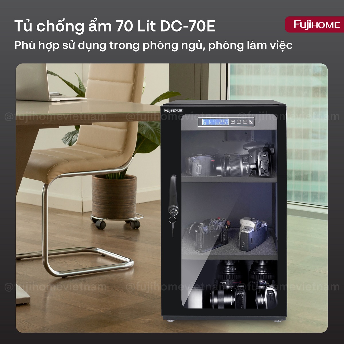 Tủ chống ẩm thế hệ mới Fujihome DC-70E 70L