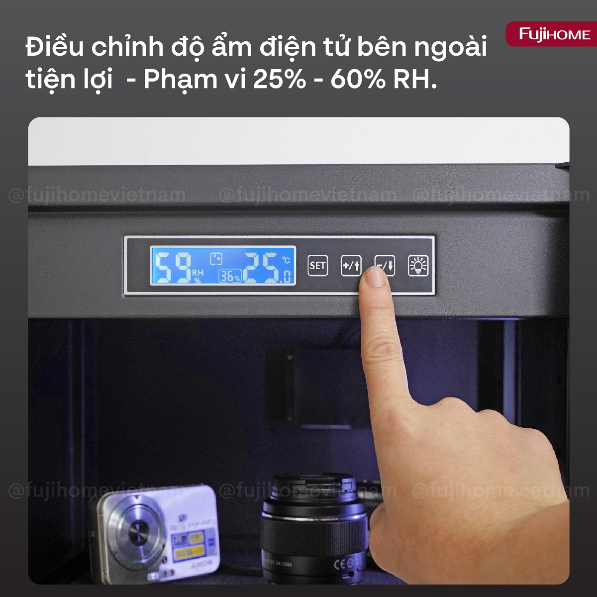 Tủ chống ẩm thế hệ mới Fujihome DC-70E 70L