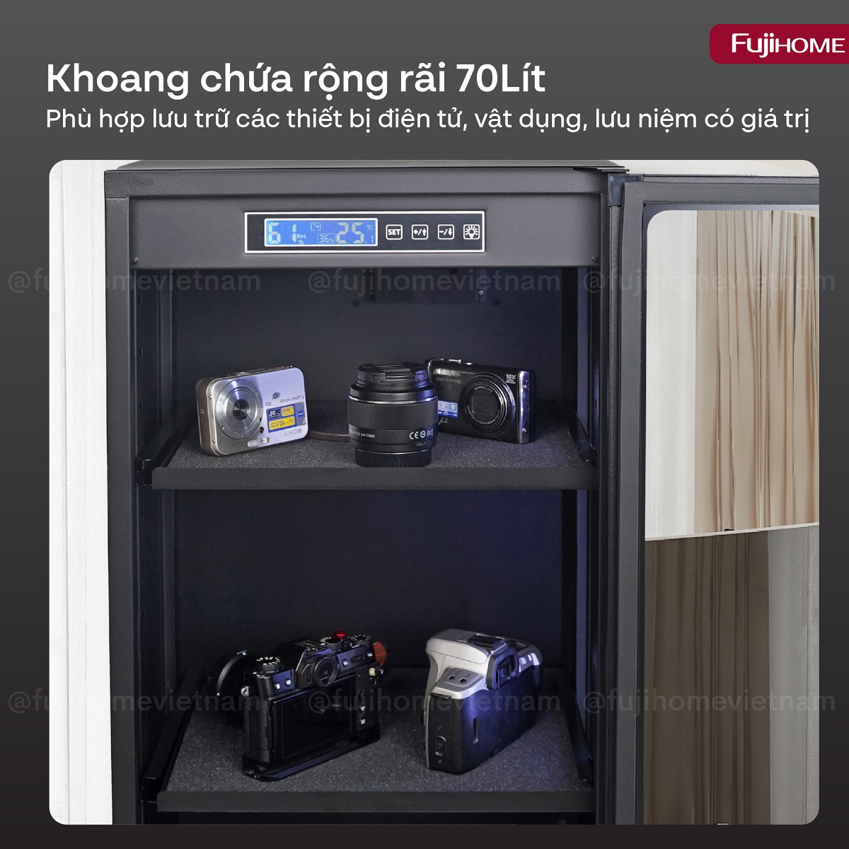 Tủ chống ẩm thế hệ mới Fujihome DC-70E 70L