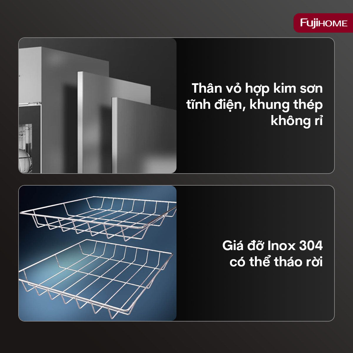 Tủ sấy chén bát tiệt trùng dung tích lớn Fujihome DD300A