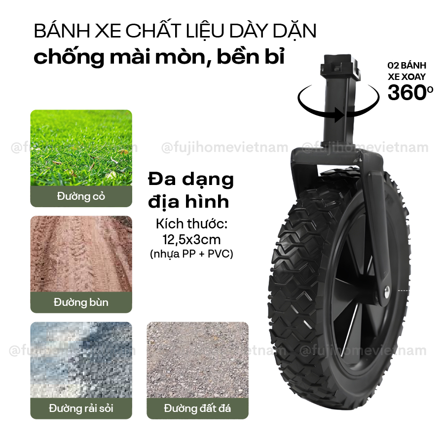 Xe kéo dã ngoại gấp gọn du lịch, cắm trại Fujihome CT-80