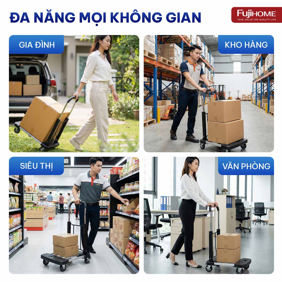 Xe đẩy gấp gọn đa năng Fujihome HTM-200