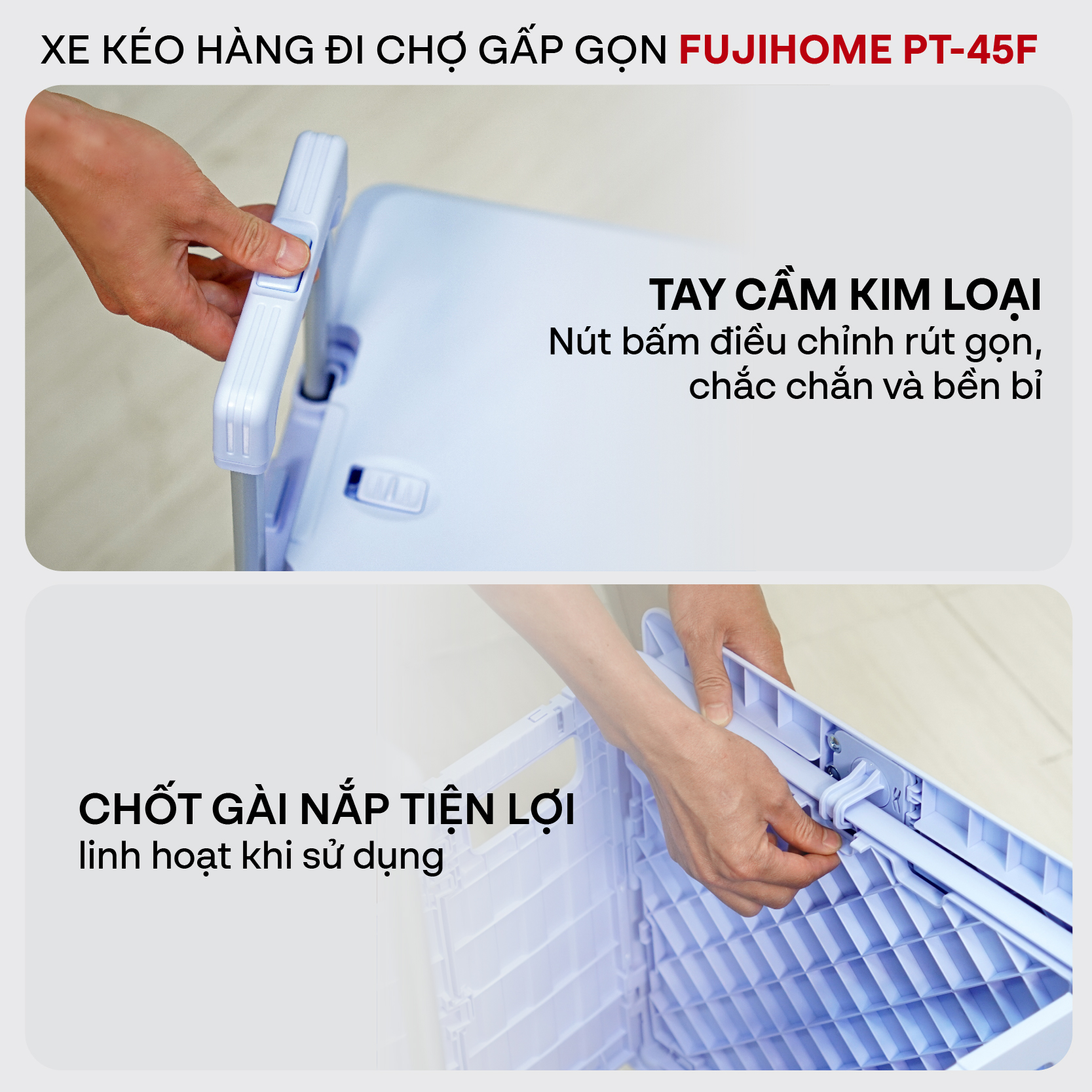 Xe kéo hàng đi chợ rút gọn FUJIHOME PT-45F