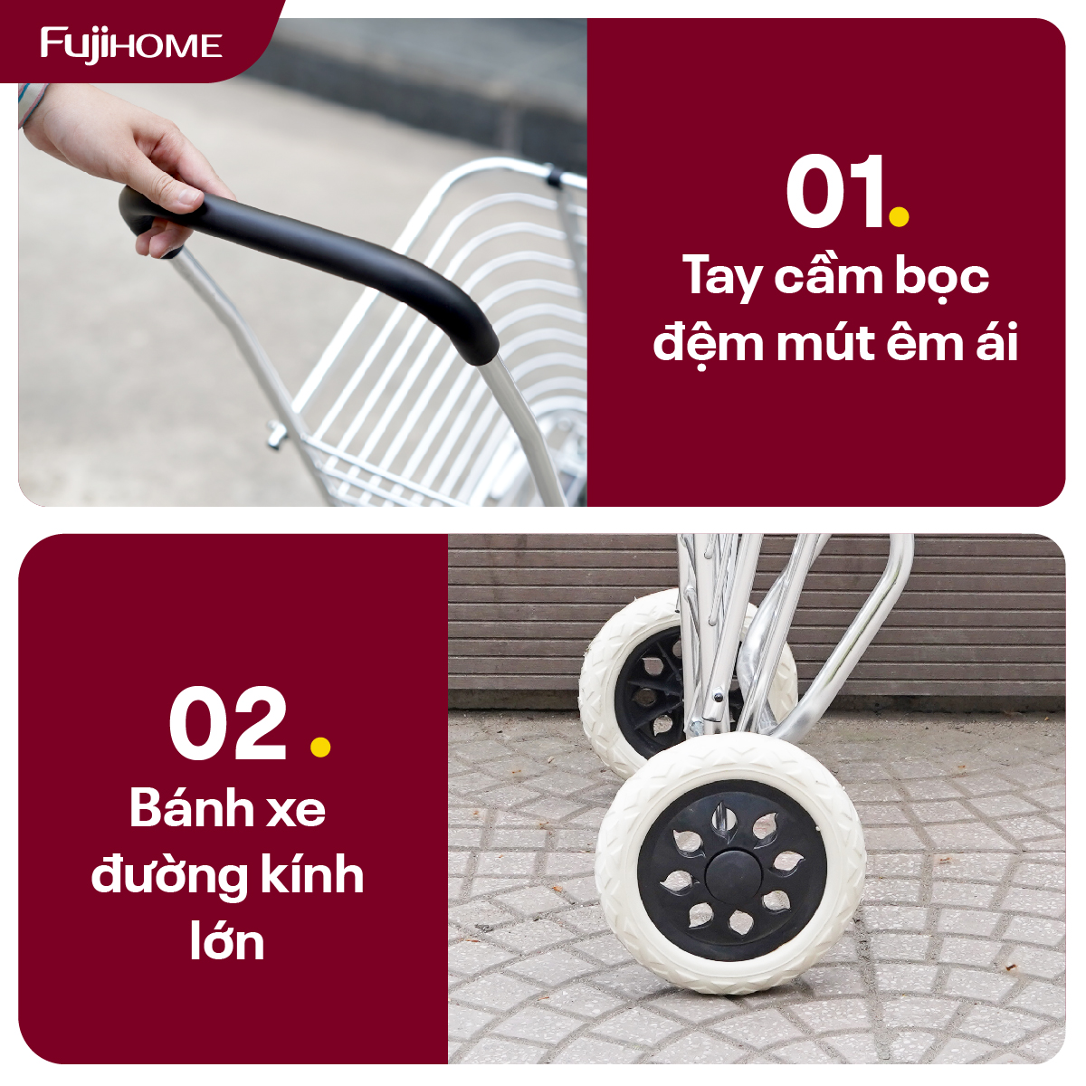 Xe kéo đi chợ gấp gọn Fujihome SC-250NEW2
