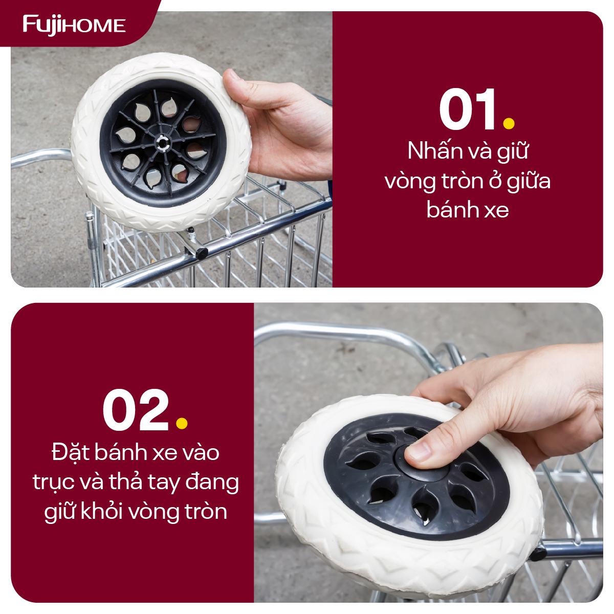 Xe kéo đi chợ gấp gọn Fujihome SC-250NEW2