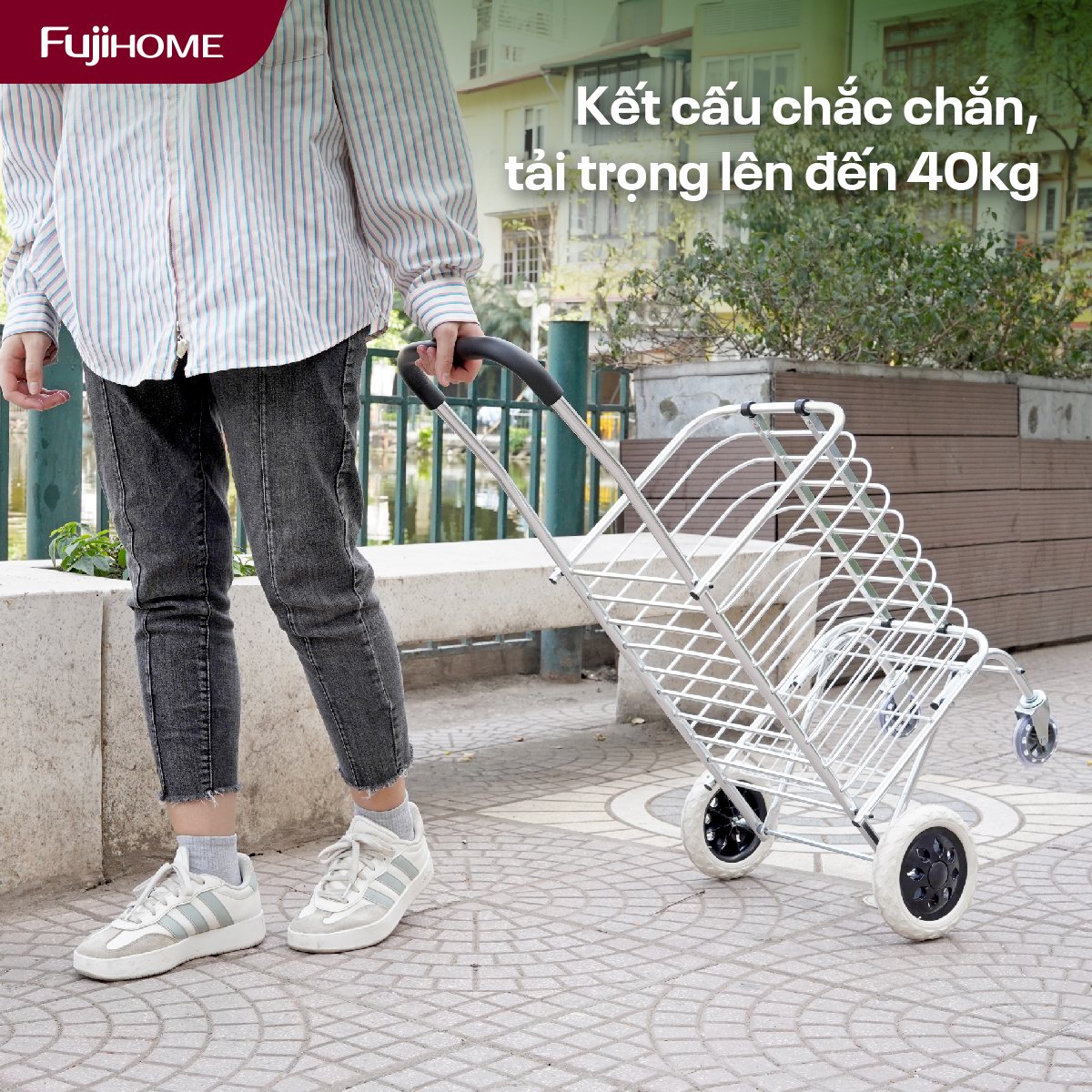 Xe kéo đi chợ gấp gọn Fujihome SC-250NEW4