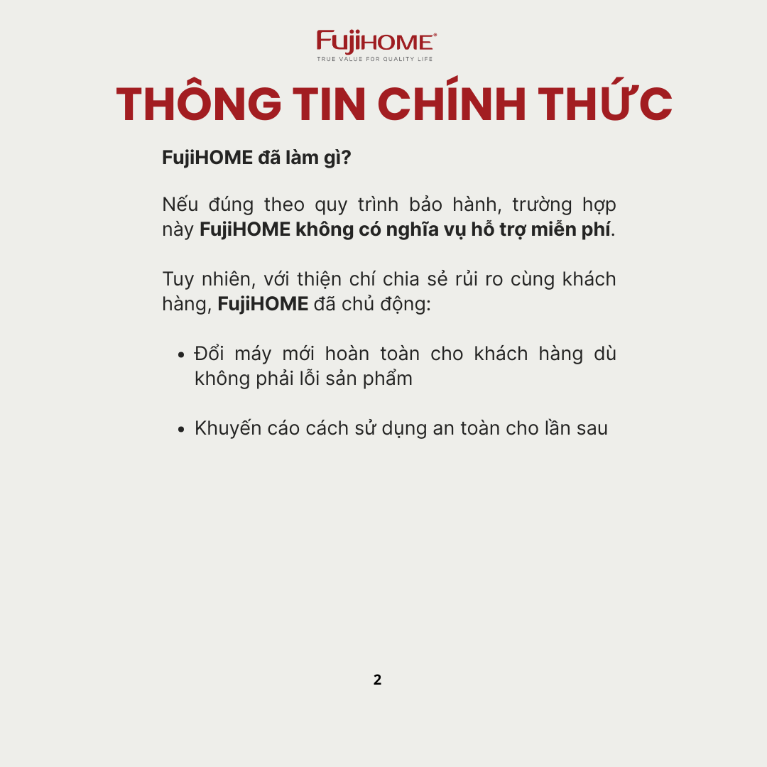 Khuyến cáo sử dụng máy sưởi Fujihome