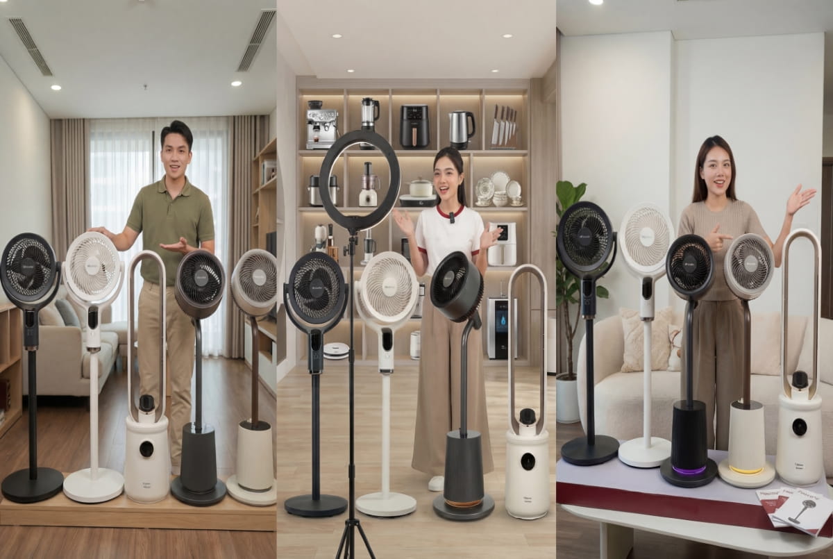 Những chiếc quạt đa năng, điều khiển bằng giọng nói đang trở thành xu thế mới được người dùng săn đón. Ảnh: FujiHOME Việt Nam