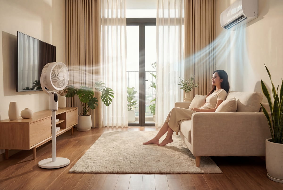 Tính năng điều khiển giọng nói trên quạt hoàn toàn offline, không cần kết nối mạng, không cần thiết lập. Ảnh: FujiHOME Việt Nam