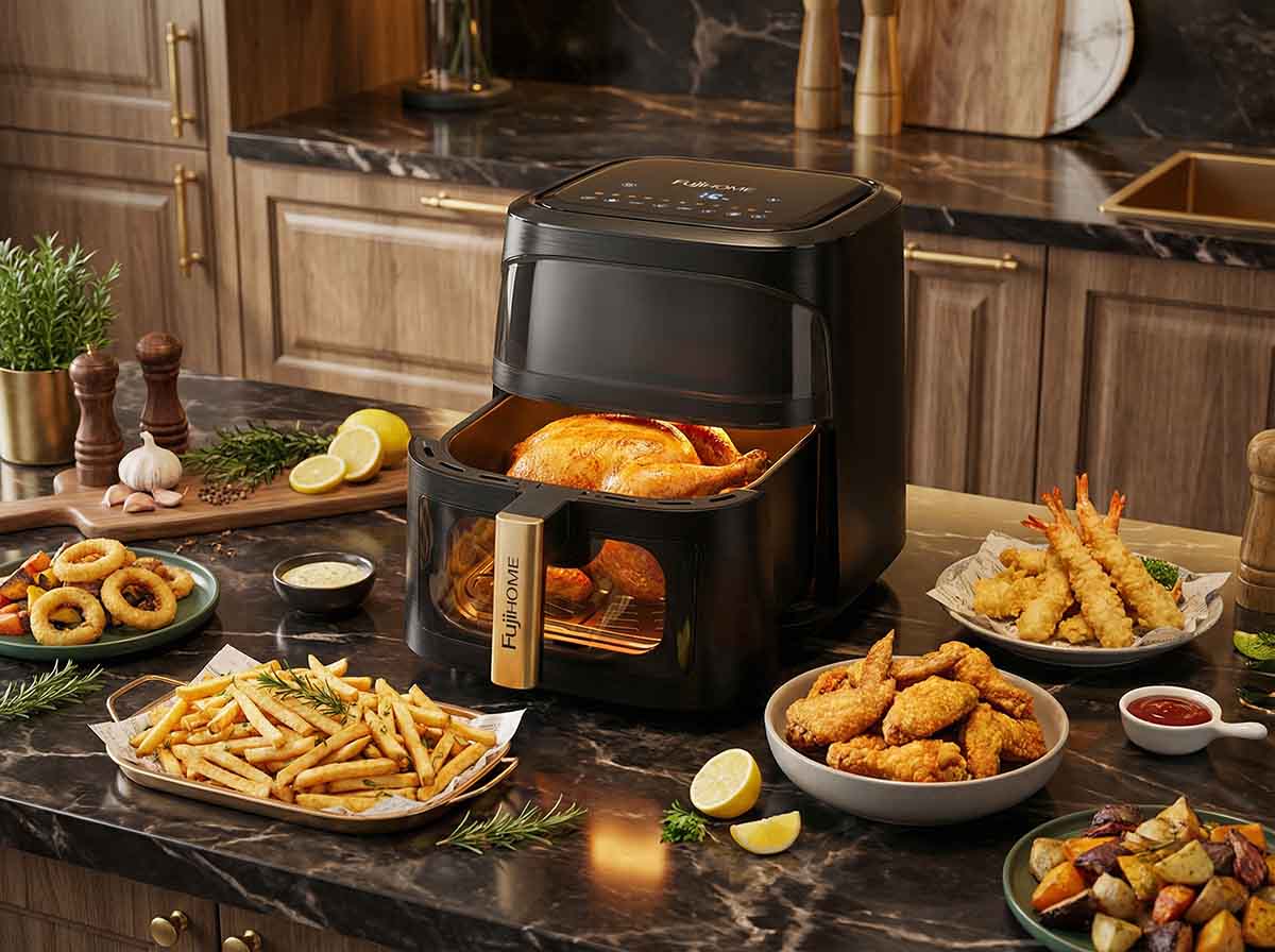 Bạn có thể yên tâm ăn các món chiên rán yêu thích với nồi chiên không dầu Fujihome
