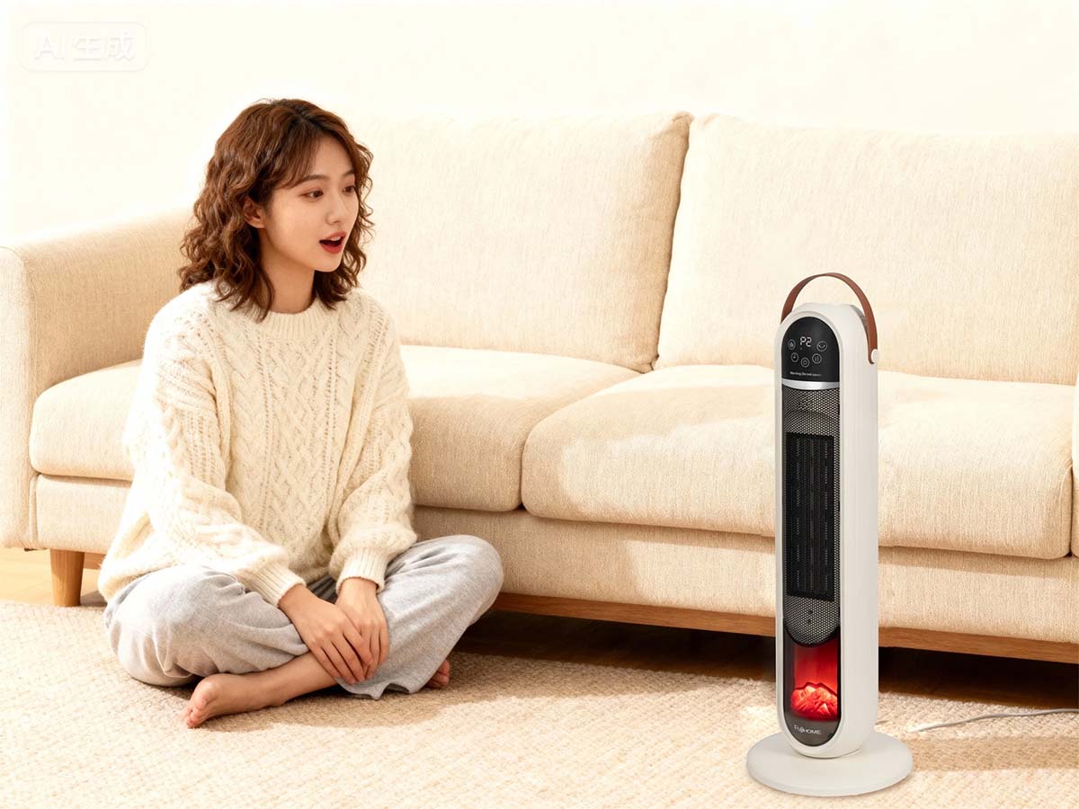 Fujihome FH202 (trong ảnh) và FH3303 là các quạt sưởi đầu tiên trên thị trường trang bị tính năng điều khiển bằng giọng nói tiếng Việt.